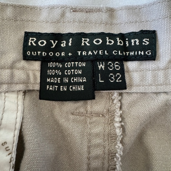Royal Robbins Men's Canvas‎ Outdoor Chino Pants Beige Size 36/32 Hiking Festival - Picture 2 of 16